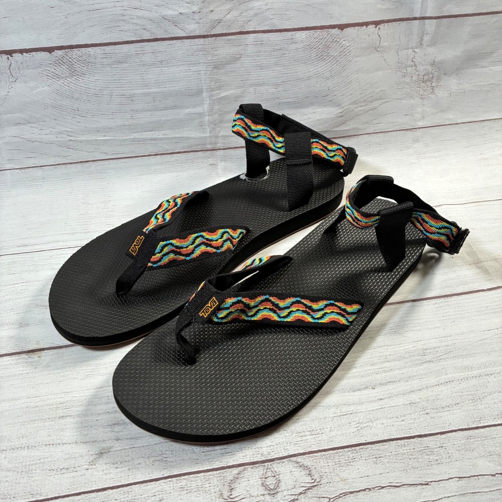 Teva Original Universal Sandals Mens 14 Black Multi Color Sport 1153650